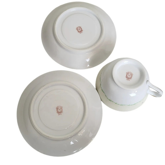 Vintage Nortake Handpainted Japan China  Cup & 2 Saucer Set - Picture 4 of 4